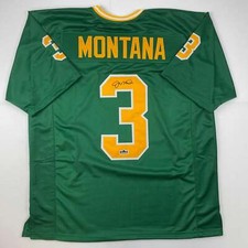 Facsimile Autographed Joe Montana Notre Dame Green Reprint Jersey Size Men's XL