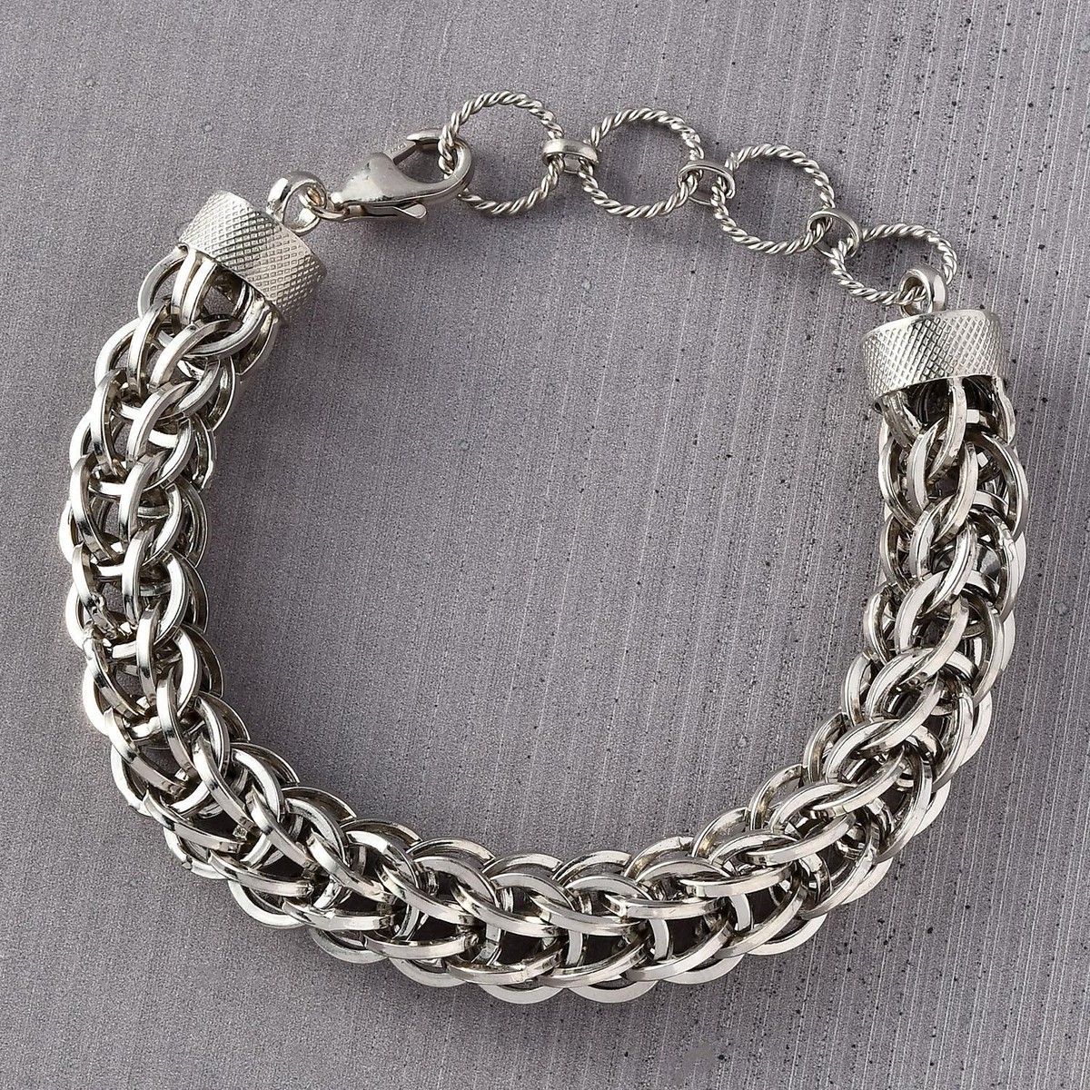 Artisan Crafted Platinum Plated Sterling Silver Bracelet