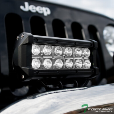 Topline 7'' 36W CREE LED Light Bars Spot Beam Offroad Driving Work Fog Lamp x2 T1