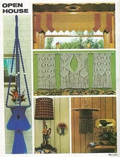 Vintage 1970's Curtain Valance Pattern Macrame Open House Craft Book PD1141