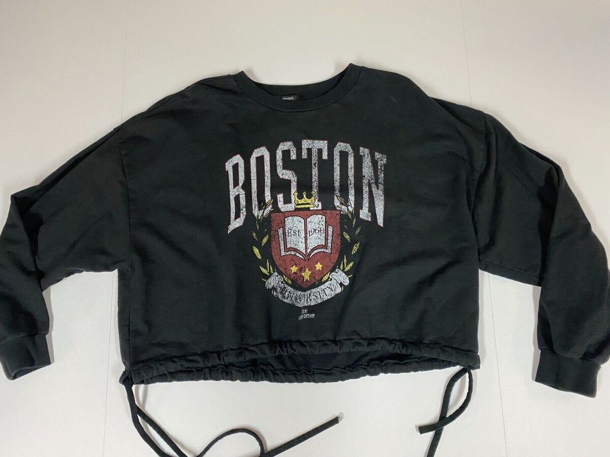 Forever 21 Womens Sweater Black L Boston University