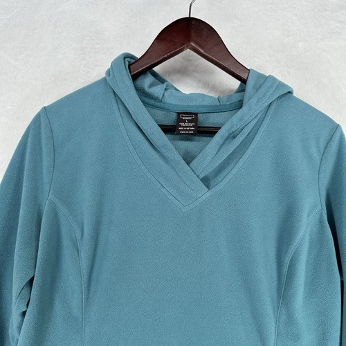 REI Sweater Womens Large Blue Hoodie Long Sleeve Fleece Hiking Camping Outdoor - Bild 2 von 10