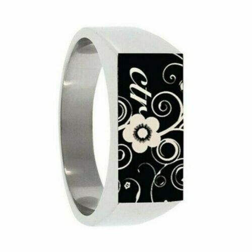 J138 Blossom Square Top Stainless Steel Ring Mormon One Moment In Time LDS CTR - Picture 2 of 10