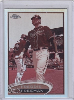 2012 Freddie Freeman Topps Chrome SEPIA REFRACTOR Parallel /75 - #19 Dodgers
