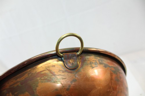 Vintage Solid Brass Copper Washed Chocolatiers Mixing Bowl 14-1/2" - Picture 8 of 8