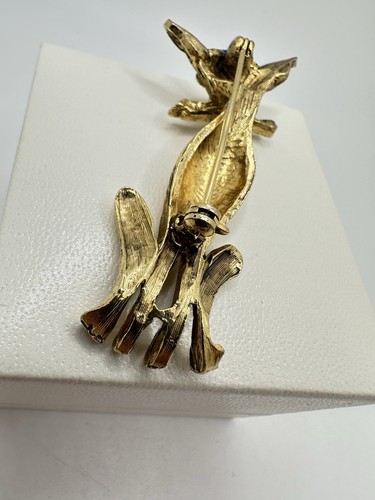 VTG Gold Tone Unsigned Mcm Siamese Brooch Pin Green Eyes Cat Lover HTF Estate - Picture 6 of 10