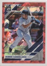 2019 Panini Donruss Optic Red Cracked Ice Prizm 5/7 Jeimer Candelario #196 2p7