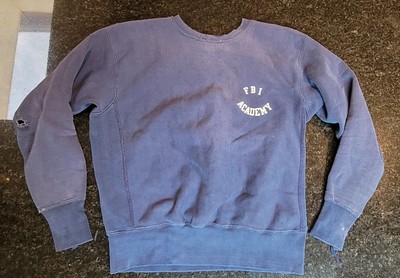Vtg. Champion Reverse Weave 1960s/70s FBI Academy Blue Sweatshirt