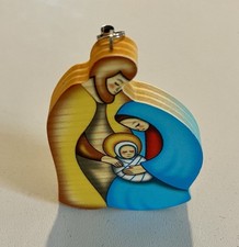 Handmade Wooden Nativity Scene with Jesus, Mary  Joseph Nativity Ornament