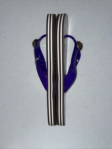 New Henri Bendel Sandal Flip Flop Girl Walking Dog Jewel Rare 10 - Picture 4 of 5