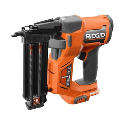 #ad RIDGID 18V Brushless Cordless 18 Gauge 2 1 8 in. Brad Nailer Tool Only $119.99