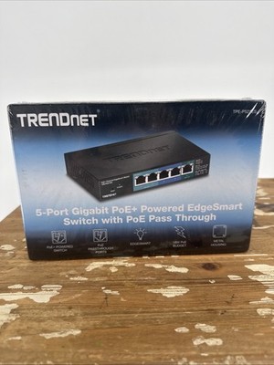TRENDnet TPE-P521ES, 5-Port Gigabit PoE+ Powered EdgeSmart Switch with PoE Pass