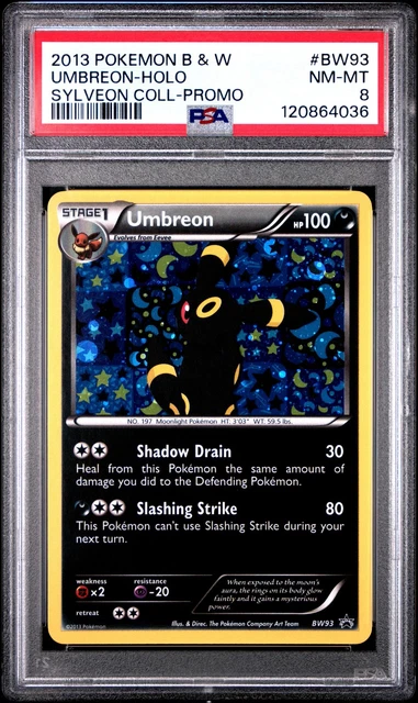 2013 POKEMON BW BLACK STAR PROMO UMBREON #BW93 HOLO PSA 8 NM #120864036