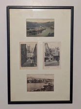 Collectible Framed Edwardian Fred Kitto & Sons Postcards Of Fowey Cornwall.