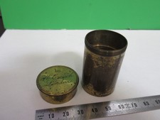 ANTIQUE BRASS EMPTY H. CROUCH UK OBJECTIVE CANISTER MICROSCOPE PART T6-A-28