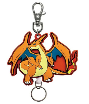 Pocket Monster Mega Charizard Y Rubber Key Ring w/reel Licensed SK Japan Pokemon