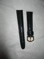 genuine teju lizard WATCH BAND 19mm  forest green gold exotic