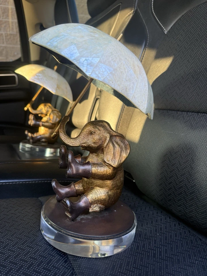 Pair of Decorative Elephant Figurines – Boots & Umbrella - Image 3 of 3