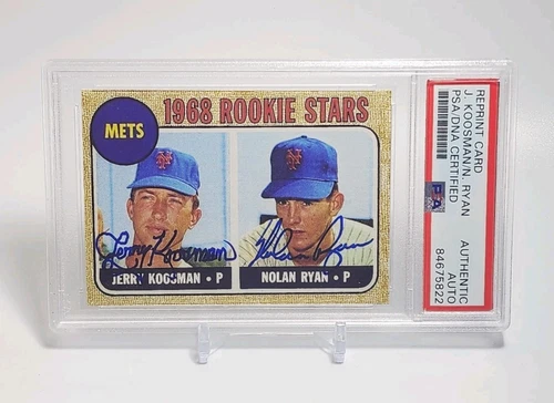 NOLAN RYAN / JERRY KOOSMAN RC DUAL AUTO PSA AUTHENTIC AUTO SIGNED REPRINT METS