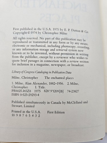 The Enchanted Places by Christopher Milne, 1st AM Edition, 2nd Printing, HC DJ - Picture 2 of 19