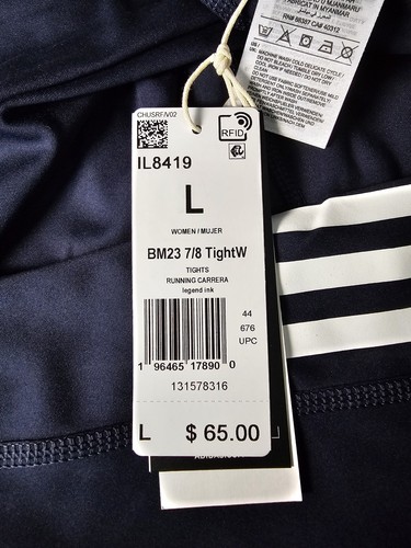 Adidias Boston Marathon 2023 NWT Boston Athletic Assoc. W Leggings L Navy Blue - Picture 8 of 10