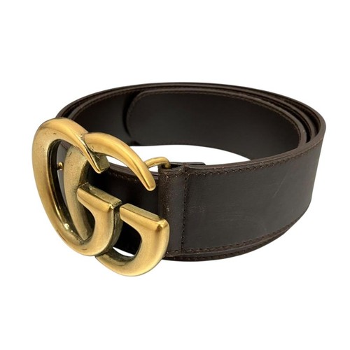 Used GUCCI GG Marmont Buckle Belt Brown