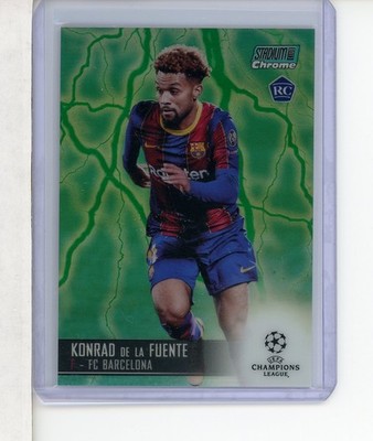 2020-21 STADIUM CLUB CHROME UEFA AQUA GREEN ELECTRIC KONRAD DE LA FUENTE /150