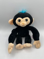 New Fingerlings Finn 12  Plush Black Monkey Blue Hair NO SOUND Tags Commonwealth