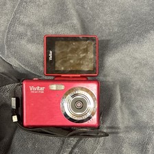 Vivitar ViviCam F124 Red Compact Digital Camera Flip Screen USB AAA f/3.0