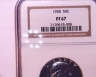 1958 SILVER FRANKLIN HALF DOLLAR  NGC PF 67, Very nice, Low Start Price!