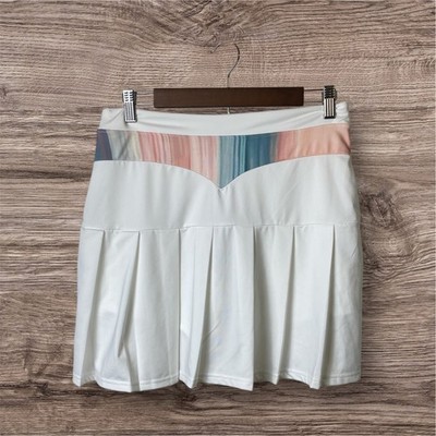 PCGAGA Women's White Pleated Tennis Pickleball Skort Size Medium NWT