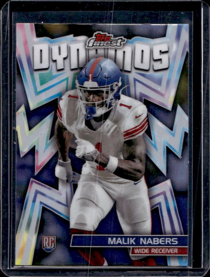 Malik Nabers Topps Finest Dynamos #DYN14 Black Refractor