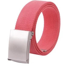 Cotton Webbing Belt with Nickle Buckle Unisex Belt  1.25” With 54” In Length