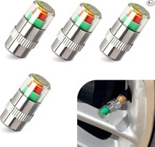 4 PCS Tire Pressure Monitor Valve Stem Cap, 2.4bar 36PSI Tire Pressure Indicator