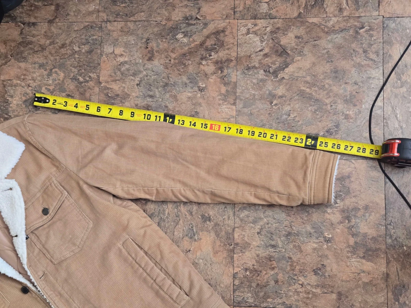 Calvin Klein Jacket Mens Small Corduroy Sherpa Trucker Western Insulated Tan image 3