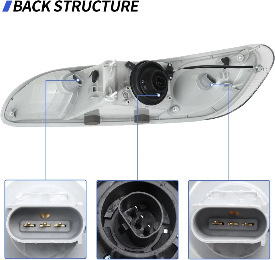 Headlights For 2008-2013 Peterbilt 325/384/386 Truck Black Left+Right Headlamps - Image 3 of 4