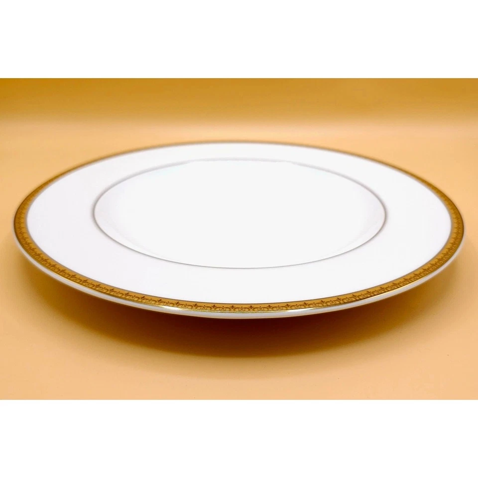 4X Charter Club Dinner Plates Grand Buffet Set of 4 Gold 10.8" White Porcelain - Image 3 of 4