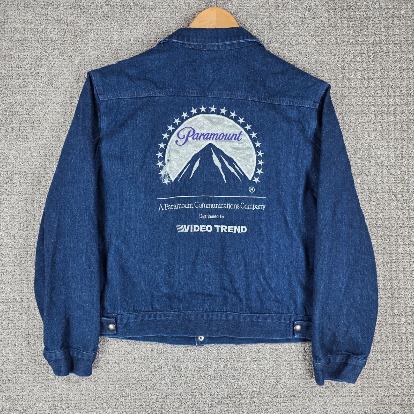 Vintage Paramount Video Trend Denim Jacket Mens XL Blue Made in USA ...