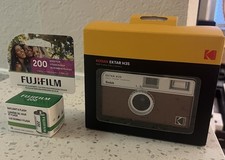 Kodak Ektar H35 Half Frame 35mm Film Camera Built-in Flash Manual Advance Brown