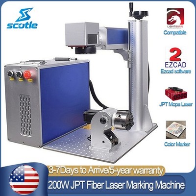 Sctole 300W JPT Mopa Fiber Laser Marking Machine Metal Steel Marker Engraver US