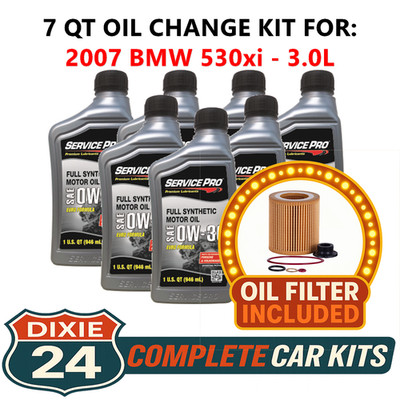 Fits: 2007 BMW 530xi 3.0L 6,000 Mile Synthetic Oil & Filter Kit (0W-30)