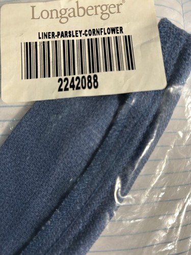 Longaberger PETERSLEY Cornflower Basket Liner ~Made in USA~ Neu