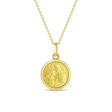Communion Medal Toddler/Kids Necklace Religious - Gold Flashed Sterling Silver
