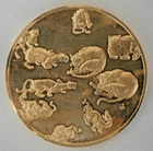 Franklin Mint Leonardo DaVinci Gold on Sterling Silver "Studies of Cats" #30