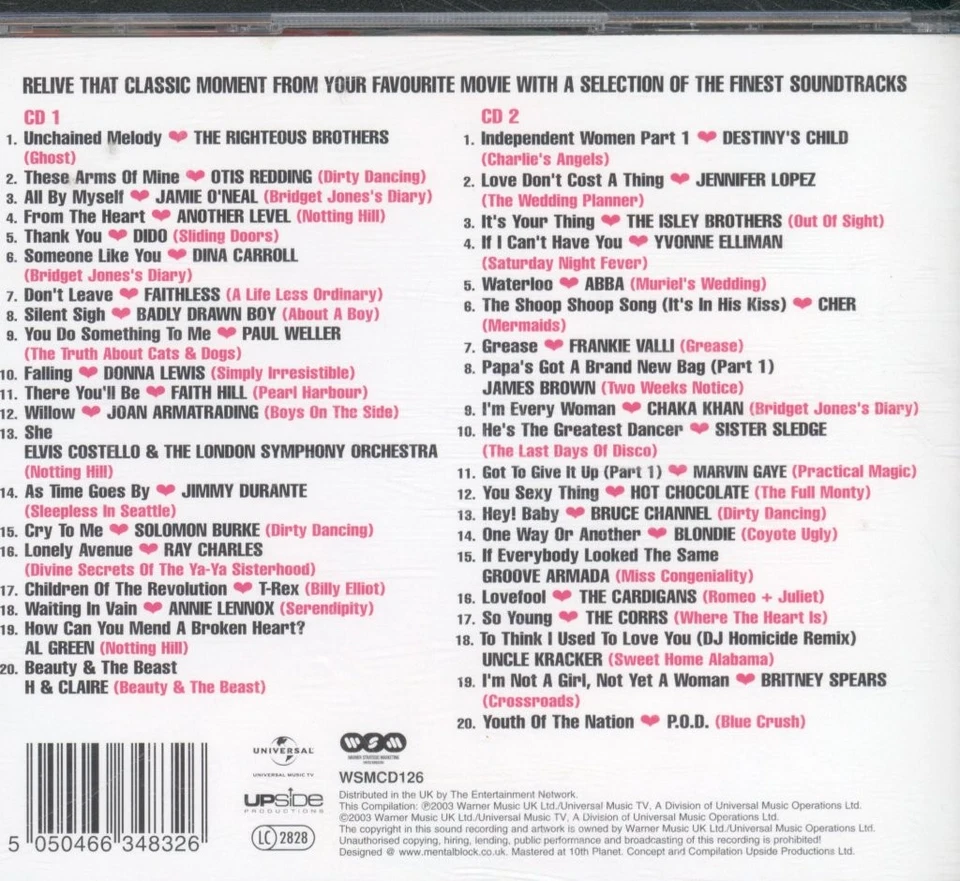 Various Artists Chick Flicks - the Sequel double CD UK Warner Strategic - Bild 2 von 4