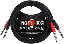 Pig Hog PD-21406 Dual 1/4" Mono (Male) Cable, 6 Feet  Assorted Sizes , Styles 