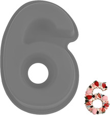 Kuchenform Zahlen Silikon Backform Zahl 6, Number Cake Backform, Groß 3D Zahlen 