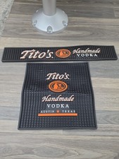 TITO&rsquo;S Handmade Vodka Man Cave Counter Bar Mat 12&rdquo; X 12&rdquo; Square Rubber & Runner