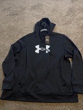 WOMEN'S UNDER ARMOUR UA LOGO BLACK HOODIE 2XL XXL Plus Size Sweatshirt New NWT