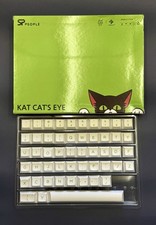 New Kat Cat's Eye Keycap Set Alphas Lights White for Mechanical Keyboard